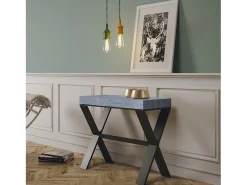 Mesa consola extensível 90x40/300 cm Xenia Cimento quadro Antracite