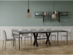 Mesa consola extensível 90x40/300 cm Xenia Cimento quadro Antracite