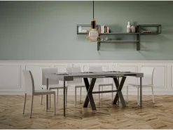 Mesa consola extensível 90x40/300 cm Xenia Cimento quadro Antracite
