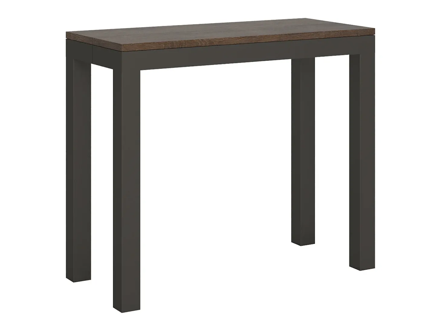 Mesa consola extensível 90x40/196 cm Everyday Small Evolution Nogueira quadro Antracite