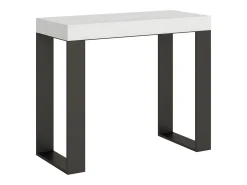 Mesa consola extensível 90x40/196 cm Tecno Small Premium Cinza Branca quadro Antracite