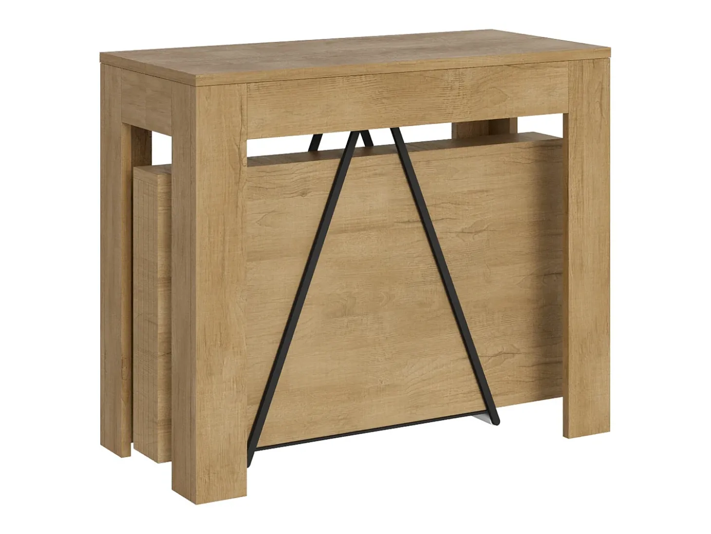 Mesa consola extensível 90x42/302 cm Scicca Carvalho Natural