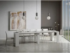 Mesa consola extensível 90x42/302 cm Modem Cinza Branca