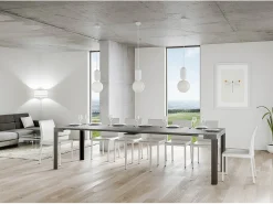 Mesa consola extensível 90x40/300 cm Linea Cimento quadro Antracite