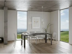 Mesa consola extensível 90x40/300 cm Linea Cimento quadro Antracite