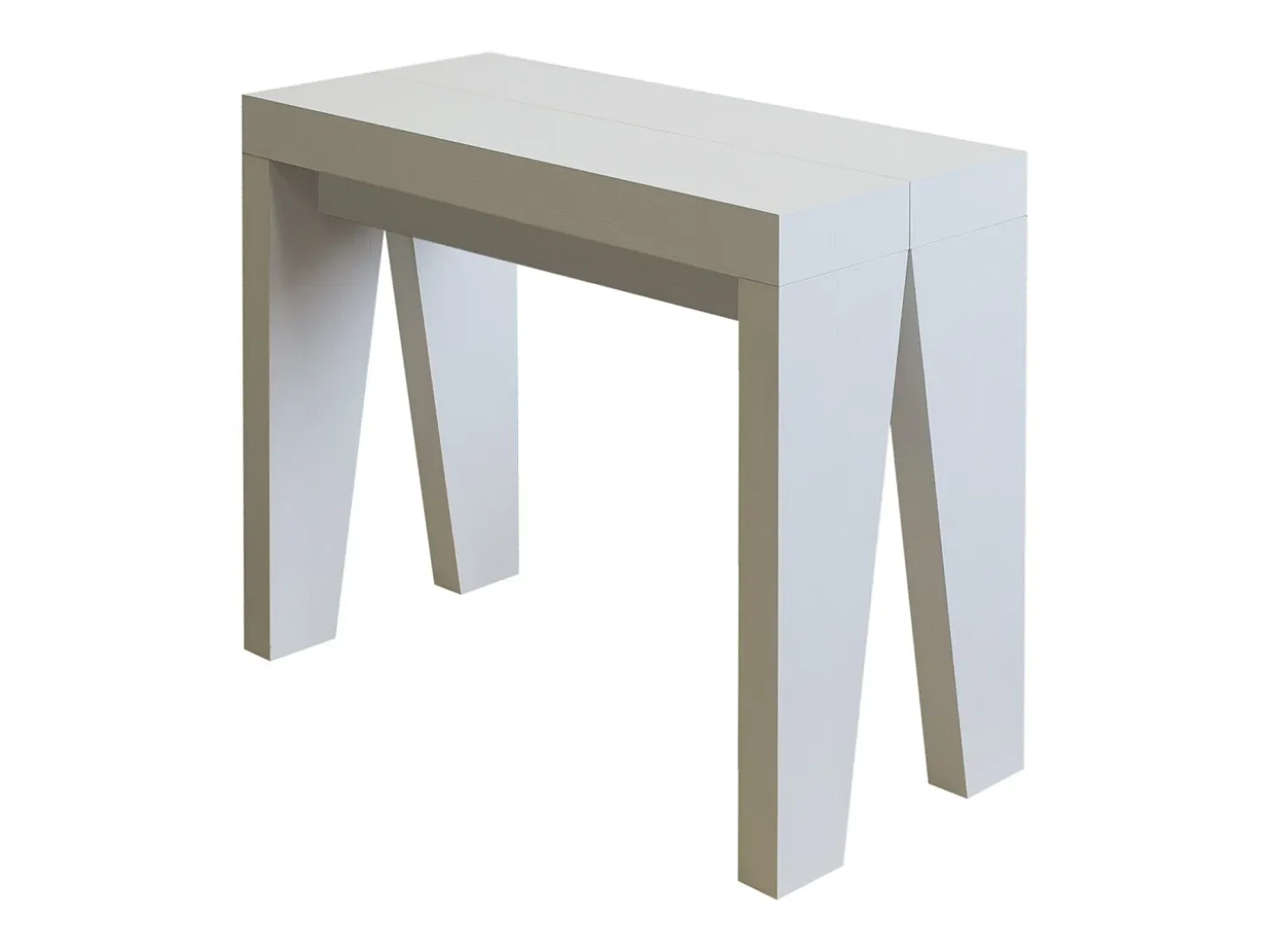Mesa consola extensível 90x40/196 cm Naxy Small Cinza Branca