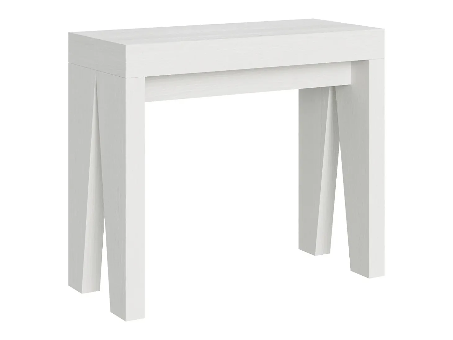 Mesa consola extensível 90x40/196 cm Naxy Small Cinza Branca
