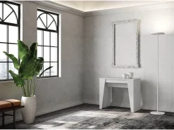 Mesa consola extensível 90x48/308 cm Anvar cinza branca