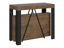 Mesa consola extensível 90x40/196 cm Tarax Small nogueira quadro antracite