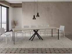 Mesa consola extensível 90x40/300 cm Krack caxemira pernas antracite