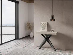 Mesa consola extensível 90x40/300 cm Krack caxemira pernas antracite