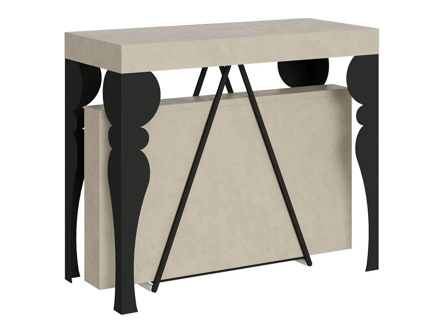Mesa consola extensível 90x40/300 cm Riza caxemira quadro antracite