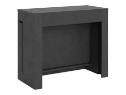 Mesa consola extensível 90x42/302 cm Evolve Antracite Espatulado extensões internas