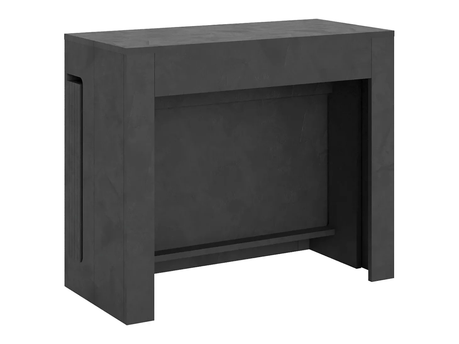 Mesa consola extensível 90x42/302 cm Evolve Antracite Espatulado extensões internas