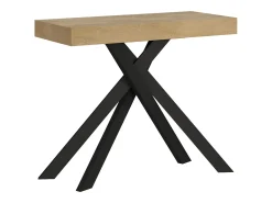 Mesa consola extensível 90x40/300 cm Krack carvalho natural pernas antracite