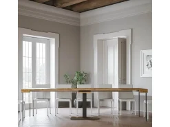 Mesa consola extensível 90x40/300 cm Capital Carvalho Natural quadro Antracite