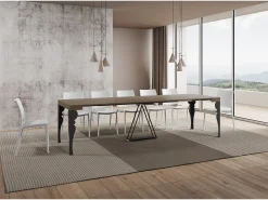 Mesa consola extensível 90x40/300 cm Riza tortora quadro antracite