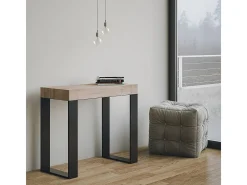 Mesa consola extensível 90x40/196 cm Tecno Small Carvalho Natural quadro Antracite