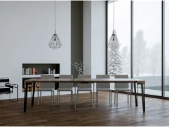 Mesa consola extensível 90x40/300 cm Rio Carvalho Natural quadro Antracite