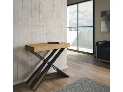 Mesa consola extensível 90x40/196 cm Diago Small Premium Carvalho Natural quadro Antracite