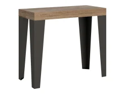 Mesa consola extensível 90x40/300 cm Flame Premium Carvalho Natural quadro Antracite