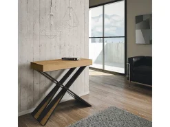 Mesa consola extensível 90x40/300 cm Diago Premium Carvalho Natural quadro Antracite