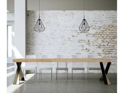 Mesa consola extensível 90x40/300 cm Diago Premium Carvalho Natural quadro Antracite