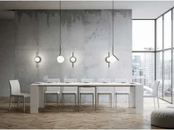 Mesa consola extensível 90x42/302 cm Emy Branco Espatulado