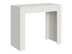 Mesa consola extensível 90x42/198 cm Emy Small Branco Espatulado