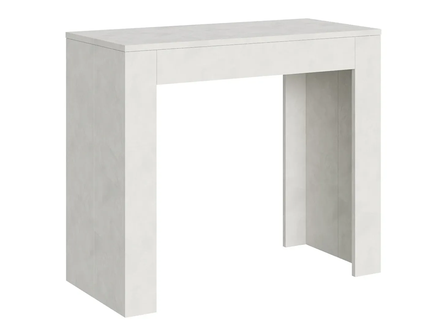 Mesa consola extensível 90x42/198 cm Emy Small Branco Espatulado