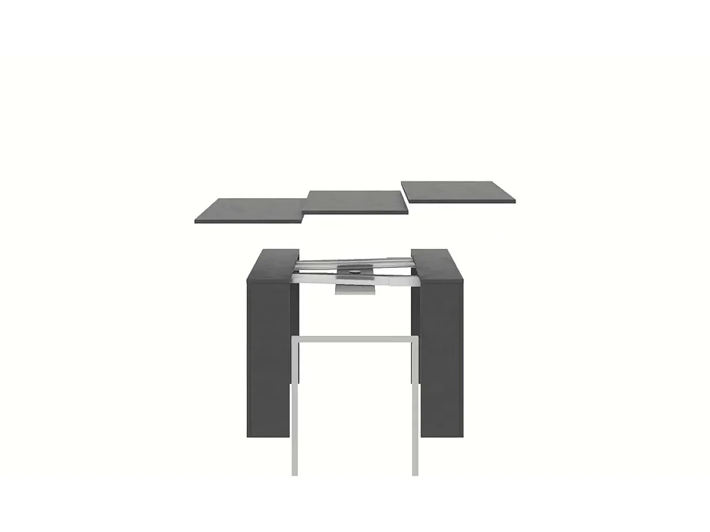 Mesa consola extensível 90x42/198 cm Emy Small Branco Espatulado