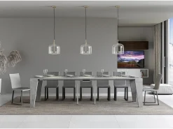 Mesa consola extensível 90x40/300 cm Naxy Cimento