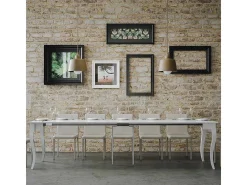 Mesa consola extensível 90x48/308 cm Olanda Cinza Branca