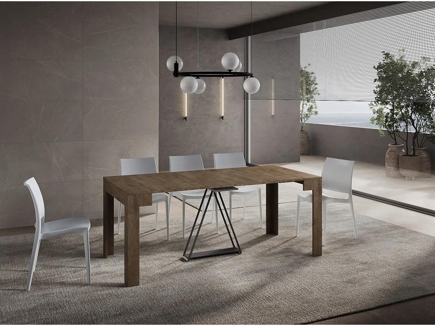 Mesa consola extensível 90x42/302 cm Scicca Nogueira