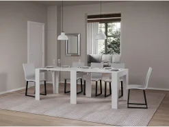Mesa consola extensível 90x25/211 cm Anea Cinza Branca extensões internas
