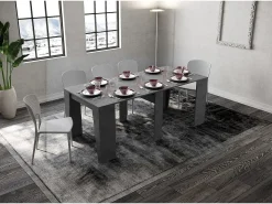 Mesa consola extensível 90x48/308 cm Anvar antracite espatulado
