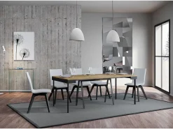 Mesa consola extensível 90x40/196 cm Banco Evolution Small Carvalho Natural quadro Antracite