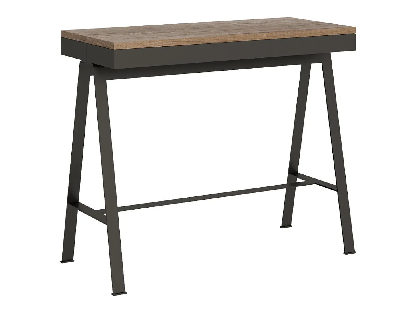 Mesa consola extensível 90x40/196 cm Banco Evolution Small Carvalho Natural quadro Antracite