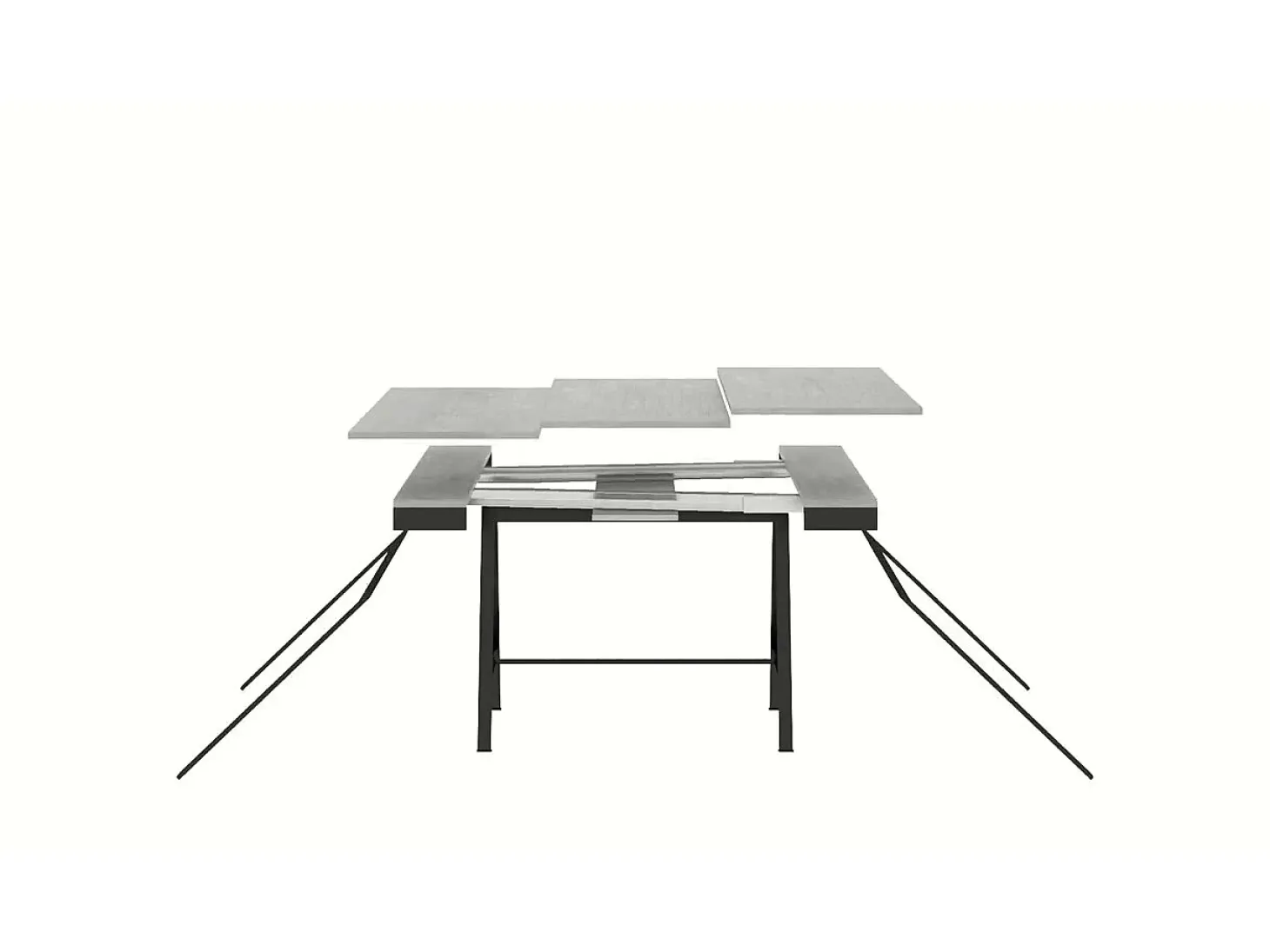 Mesa consola extensível 90x40/196 cm Banco Evolution Small Carvalho Natural quadro Antracite