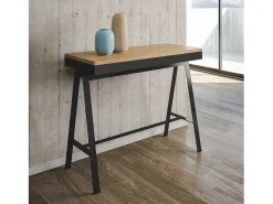 Mesa consola extensível 90x40/196 cm Banco Evolution Small Carvalho Natural quadro Antracite