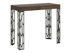 Mesa consola extensível 90x40/300 cm Ghibli Nogueira quadro Antracite