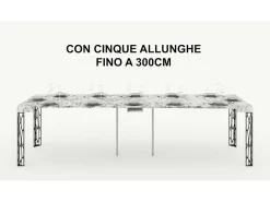 Mesa consola extensível 90x40/300 cm Ghibli Nogueira quadro Antracite