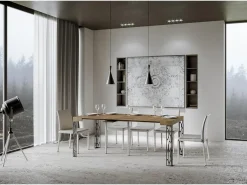 Mesa consola extensível 90x40/300 cm Ghibli Nogueira quadro Antracite
