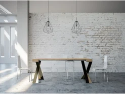 Mesa consola extensível 90x40/196 cm Diago Small Carvalho Natural quadro Antracite