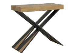 Mesa consola extensível 90x40/196 cm Diago Small Carvalho Natural quadro Antracite