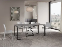 Mesa consola extensível 90x40/196 cm Zamat Small cimento quadro antracite
