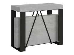 Mesa consola extensível 90x40/196 cm Zamat Small cimento quadro antracite