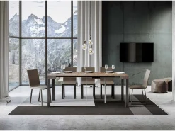Mesa consola extensível 90x40/196 cm Everyday Small Nogueira quadro Antracite