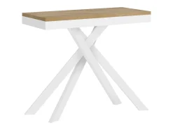 Mesa consola extensível 90x40/300 cm Krack Evolution carvalho natural quadro branco