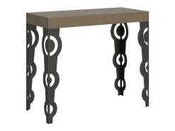 Mesa consola extensível 90x40/300 cm Karamay Tortora quadro Antracite